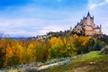 Autumn view of Castle of Segovia Royalty Free Stock Photo