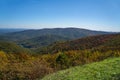 View Charlottesville Reservoir and the Blue Ridge Mountains and Shenandoah Valley of Virginia, USA Royalty Free Stock Photo