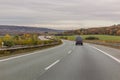 Autumn view of D11 expressway, Czech Republ Royalty Free Stock Photo