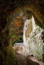 Autumn view from the Diana Grotto of Ermitage Arlesheim Royalty Free Stock Photo