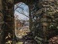 Autumn View from Eyrie House Ruins Royalty Free Stock Photo