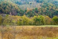 Autumn View of a Field in the Blue Ridge Mountains located in Virginia, USA. Royalty Free Stock Photo