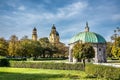 Autumn view of Hofgarten Park with Dianatempel in Munich, Germany