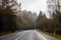 Autumn view of I11 road, Czech Republ Royalty Free Stock Photo