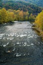 Autumn View of the James River in the Blue Ridge Mountains located in Botetourt County, Virginia, USA. Royalty Free Stock Photo