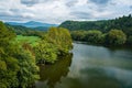 An Autumn View of the James River with Mountains Royalty Free Stock Photo