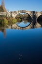 Autumn view of Kadin most - a 15th-century stone arch bridge over the Struma River at Nevestino, Bulgaria Royalty Free Stock Photo