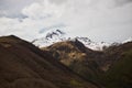 Autumn view of Kazbek mountain in Georgia.