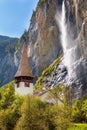 Lauterbrunnen waterfall, Staubbach, Switzerland Royalty Free Stock Photo