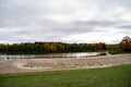 Autumn view of Milne Dam Conservation Park in Markham Royalty Free Stock Photo