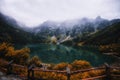 Autumn view of Morskie Oko lake, Zakopane in Poland Royalty Free Stock Photo