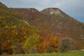 Autumn view of mount San Vicino in the Marche region Royalty Free Stock Photo