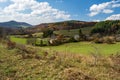 Autumn View of a Mountain Farm Royalty Free Stock Photo