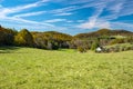 Autumn View of a mountain farm located in the Blue Ridge Mountains Royalty Free Stock Photo