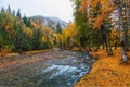 Autumn view of the mountain river Chuya in the Altai mountains