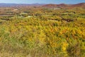 Autumn View of Mountain Valley with Blue Ridge Mountains in the Background Royalty Free Stock Photo