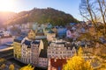 Autumn view of old town of Karlovy Vary (Carlsbad), Czech Republic, Europe Royalty Free Stock Photo