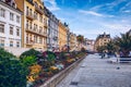 Autumn view of old town of Karlovy Vary Carlsbad, Czech Republic, Europe Royalty Free Stock Photo