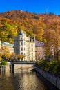 Autumn view of old town of Karlovy Vary (Carlsbad), Czech Republic, Europe Royalty Free Stock Photo