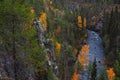 Autumn view of Oulanka National Park, landscape, a finnish national park in the Northern Ostrobothnia and Lapland regions of Royalty Free Stock Photo