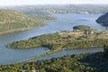 Autumn view overlook of Hudson Valley and River at Bear Mountain State Park, New York Royalty Free Stock Photo