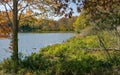 Autumn View Pandapas Pond in Giles County, Virginia, USA Royalty Free Stock Photo