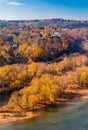 Autumn view of Park Island and the upper town of Harper's Ferry