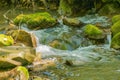 Autumn View of a Peaceful Mountain Waterfall Royalty Free Stock Photo