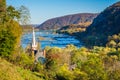 Autumn view of the Potomac River from Jefferson Rock, in Harpers Ferry, West Virginia. Royalty Free Stock Photo