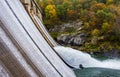 Autumn view of Prettyboy Dam, in Baltimore County, Maryland. Royalty Free Stock Photo