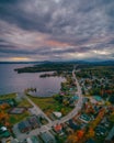 Autumn view of Rangeley, Maine at sunset Royalty Free Stock Photo