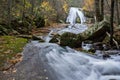 An autumn view of Roaring Run Waterfall located in Eagle Rock in Botetourt County, Virginia - 4. Royalty Free Stock Photo