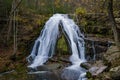 An autumn view of Roaring Run Waterfall located in Eagle Rock in Botetourt County, Virginia. Royalty Free Stock Photo