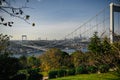 10 November 2020 Istanbul Turkey. Fatih Sultan Mehmet Bridge. Royalty Free Stock Photo