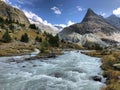 Autumn view in the Swiss alps Royalty Free Stock Photo