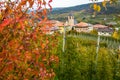Autumn view of Tassullo, a village located in Val di Non, Trentino Alto Adige, Italy. The village is famous for its beautiful orch Royalty Free Stock Photo