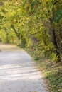 Autumn view of trail on the riverside Royalty Free Stock Photo