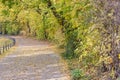 Autumn view of trail on the riverside Royalty Free Stock Photo