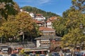 Autumn view of village of Metsovo near city of Ioannina, Epirus Region, Greece Royalty Free Stock Photo