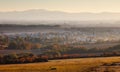 Autumn village at a sunrise, coutryside - Slovakia Royalty Free Stock Photo