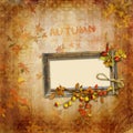 Autumn vintage background with frame