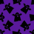 Autumn wallpaper party background with ghosts - for fabric, for textiles, for wrapping paper. Halloween seamless pattern