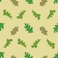 autumn walnut tree leaves seamless pattern Royalty Free Stock Photo