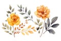 Autumn Watercolor Bouquets In Vector Set