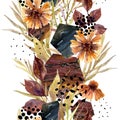 Autumn watercolor floral arrangement