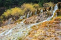Autumn waterfall in huanglong Royalty Free Stock Photo