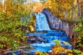 Autumn Waterfall Serenity at Hungarian Falls, Michigan Royalty Free Stock Photo