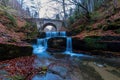 Autumn waterfalls near Sitovo. Royalty Free Stock Photo