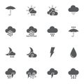 Autumn Weather vector icons set