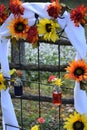 Autumn wedding arch flowers Royalty Free Stock Photo